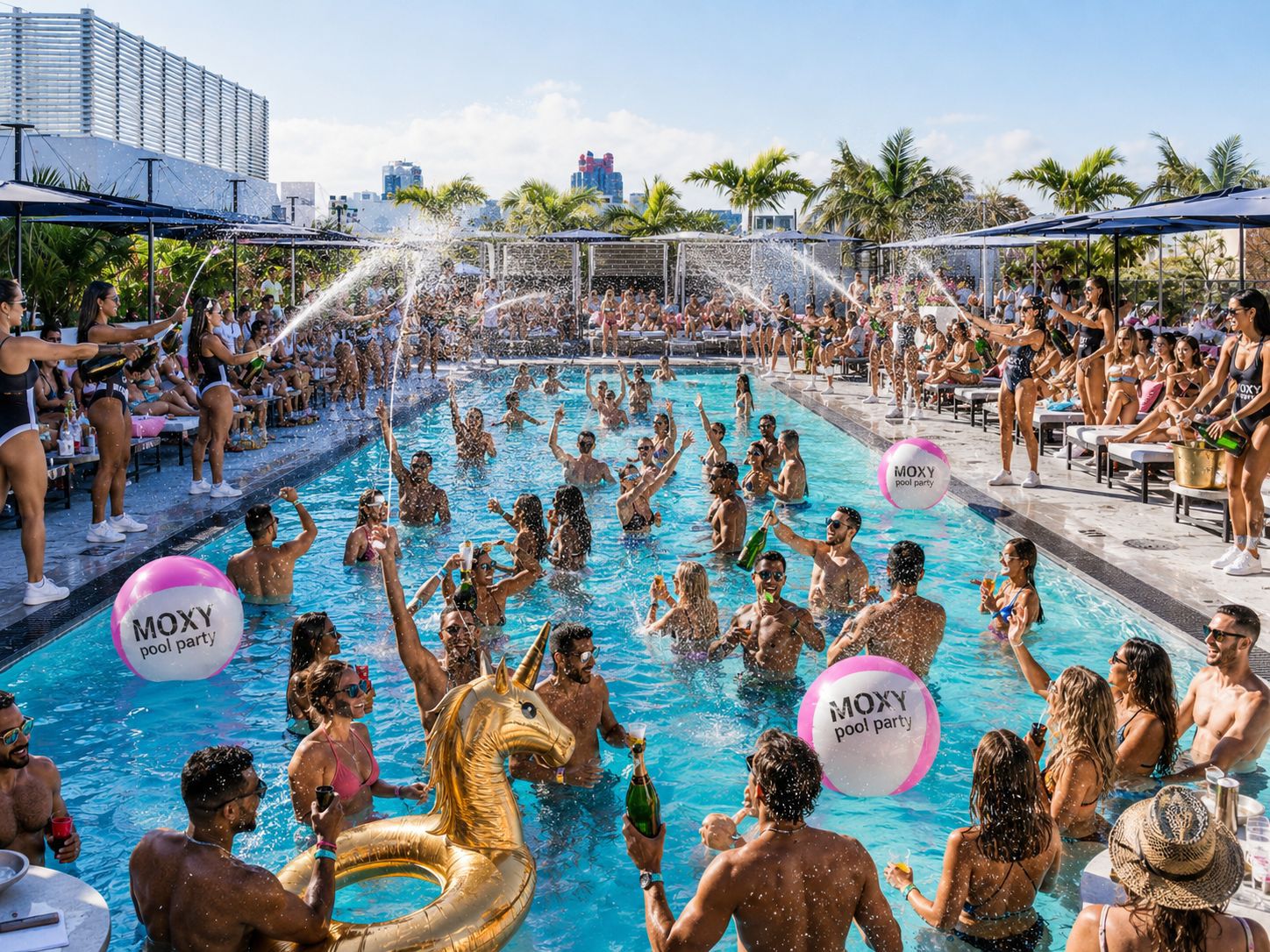South Beach Weekend Energy at Moxy Pool Party Miami