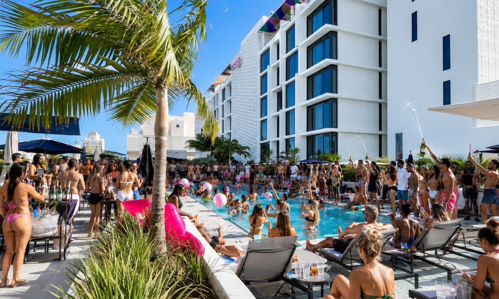 Poolside Drinks & Dancing at Moxy Pool Party Miami